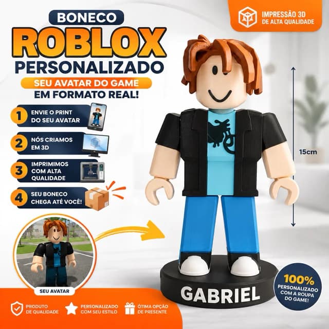 Boneco Avatar Gamer Personalizado 3D