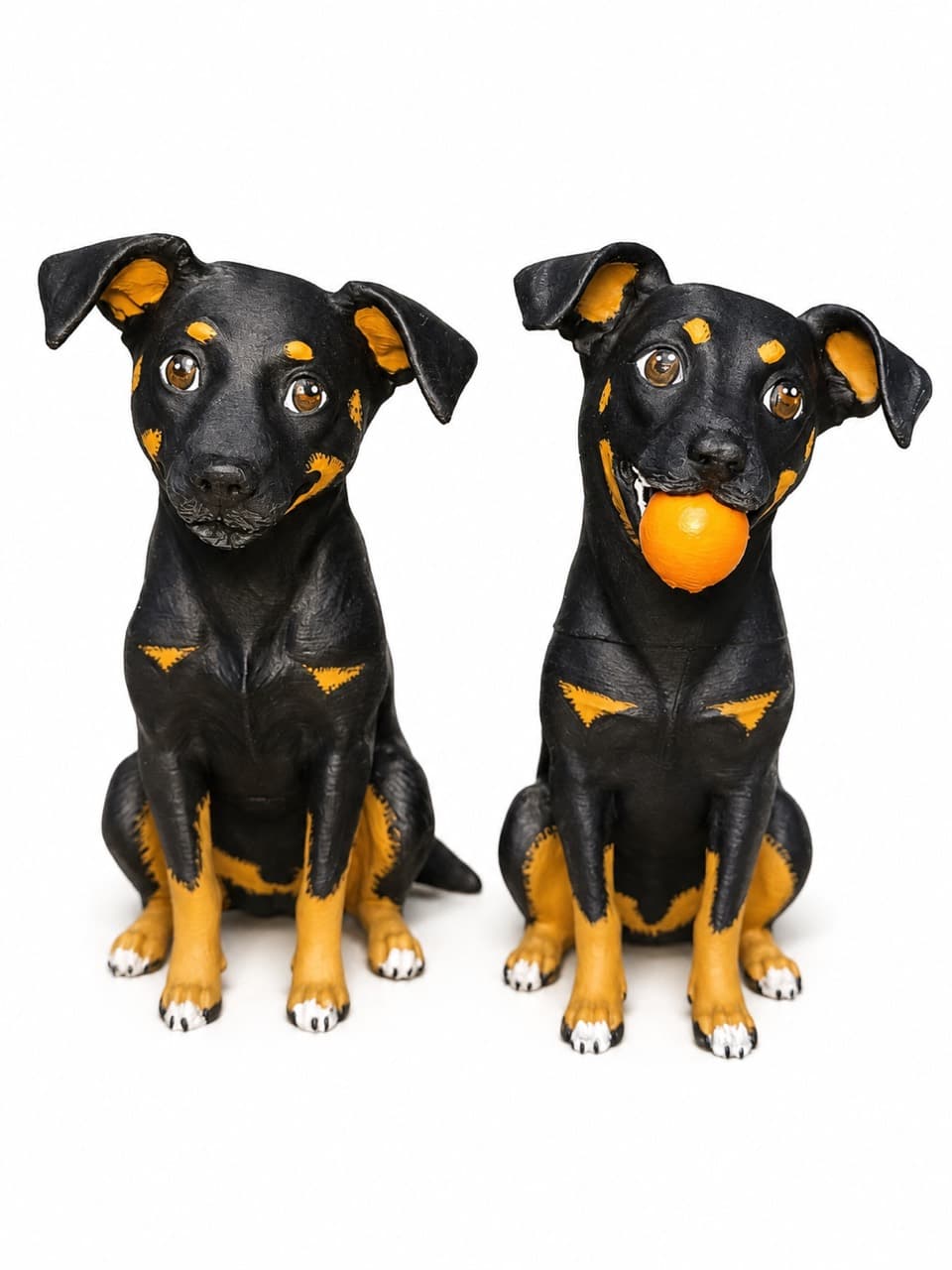 Duas miniaturas 3D personalizadas de pets